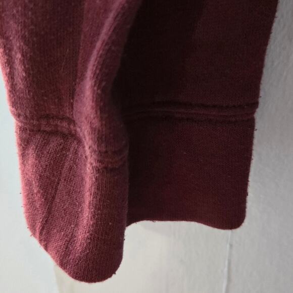 Vitoria's Secret Pink Women's 3/4 Zip with Front Pouch Large Maroon and Gray - Picture 5 of 10